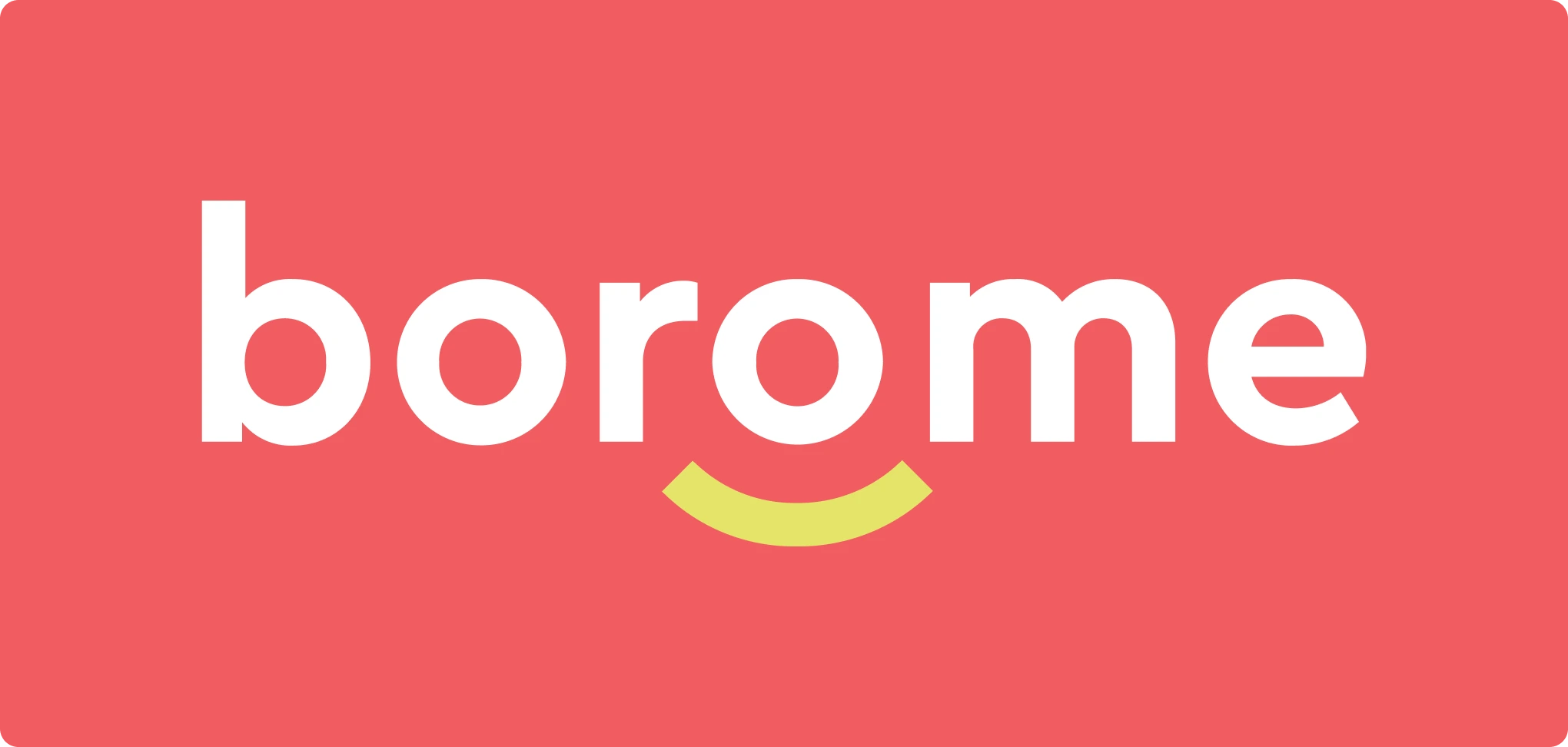 BoroMe logotype on coral background