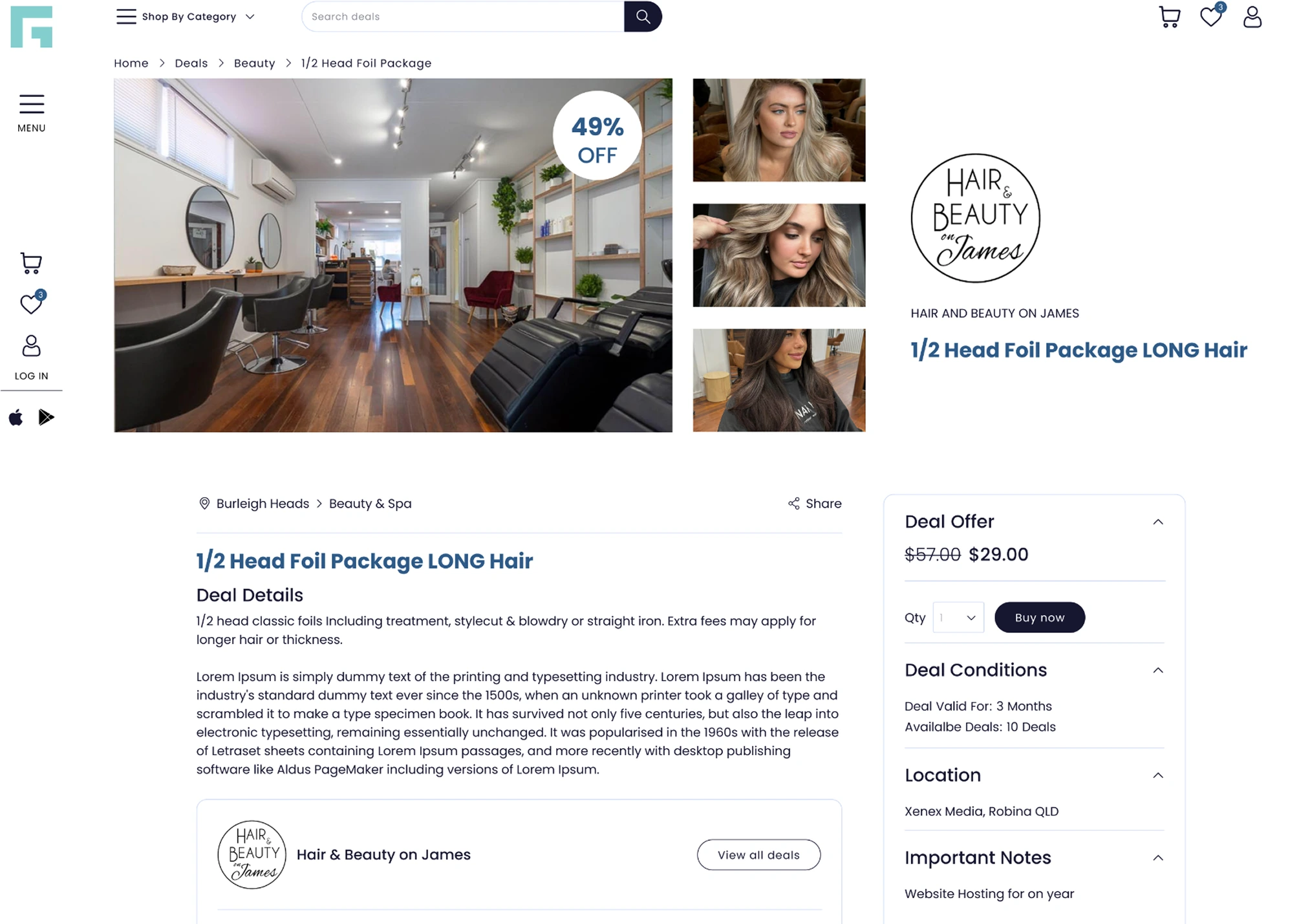 Real Giving merchant deal page